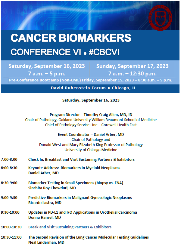 Cancer Biomarkers Conference VI Center for Continuing Medical